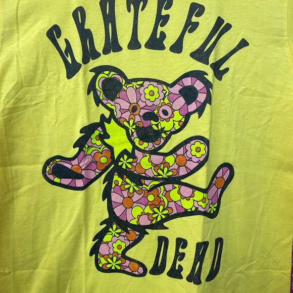 Grateful Dead Dancing Bear Flower Yellow T-Shirt Medium - Picture 2 of 4